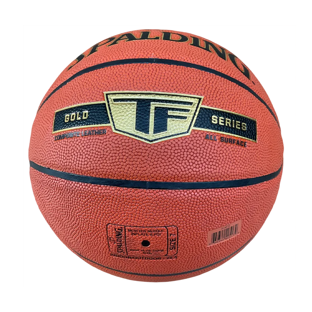 BALON BASKET # 7 SPALDING CUERO TF GOLD SERIES