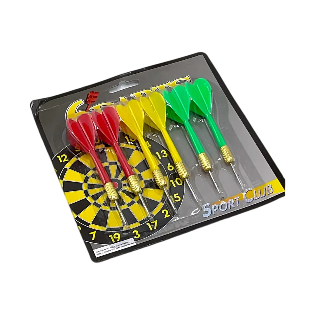 JUEGO DARDOS PUNTA METÁLICA X 6